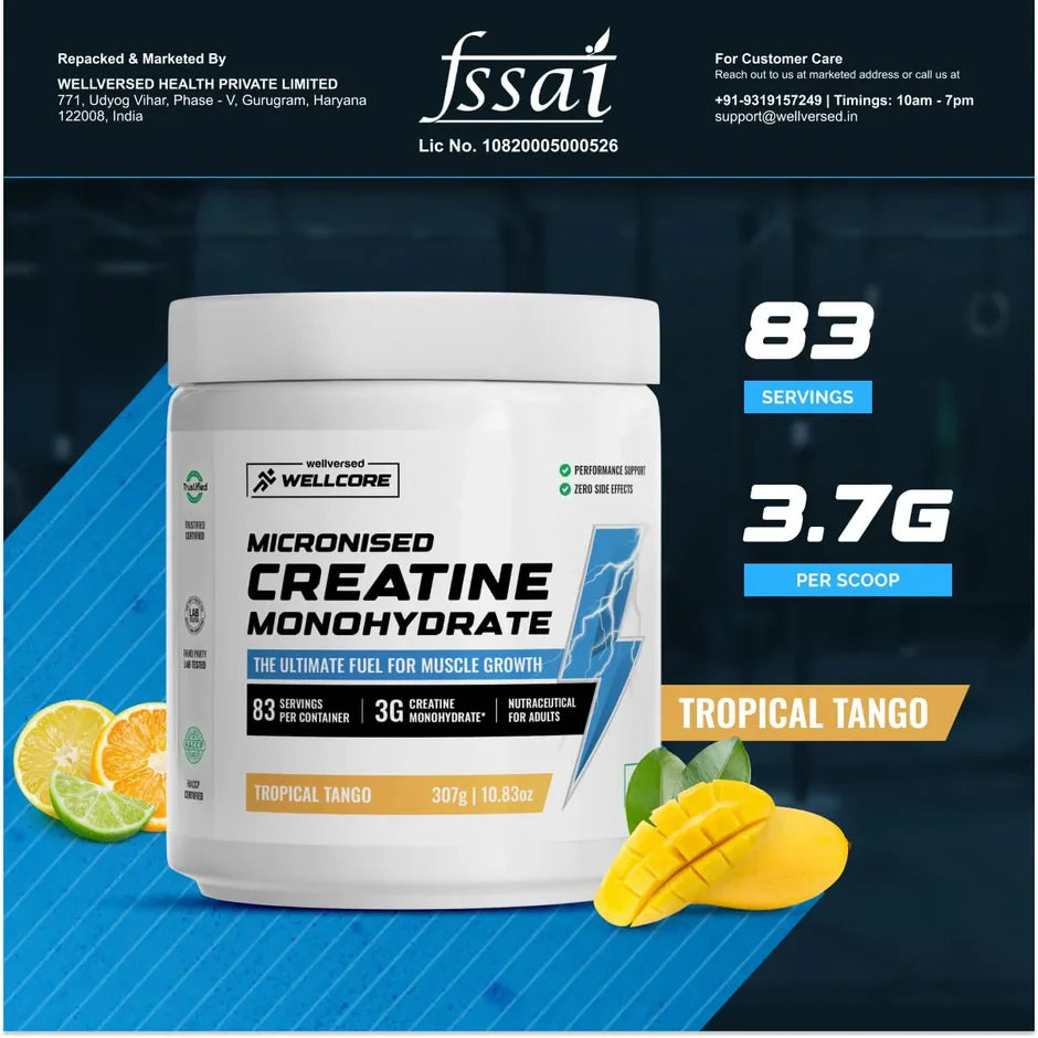 WELLVERSED-CREATINE MONOHYDRATE -TROPICAL TANGO-307GM