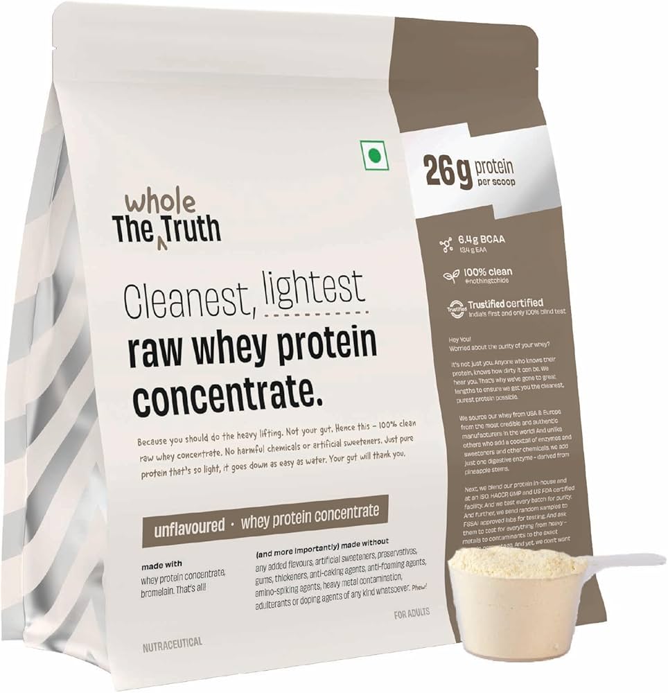 The Whole Truth Unflavoured 30 g Pure Whey Protein Isolate - Pack of 1 KG