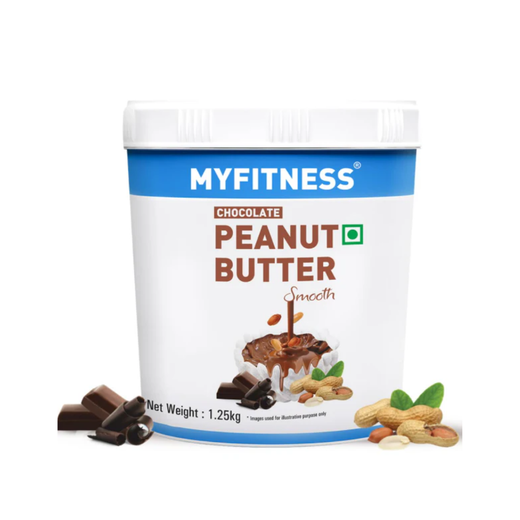 MYFITNESS Peanut Butter Chocolate Flavour, Smooth 1.25kg | 22g Protein | Tasty & Healthy Nut Butter Spread | Vegan | Cholesterol Free & Gluten Free