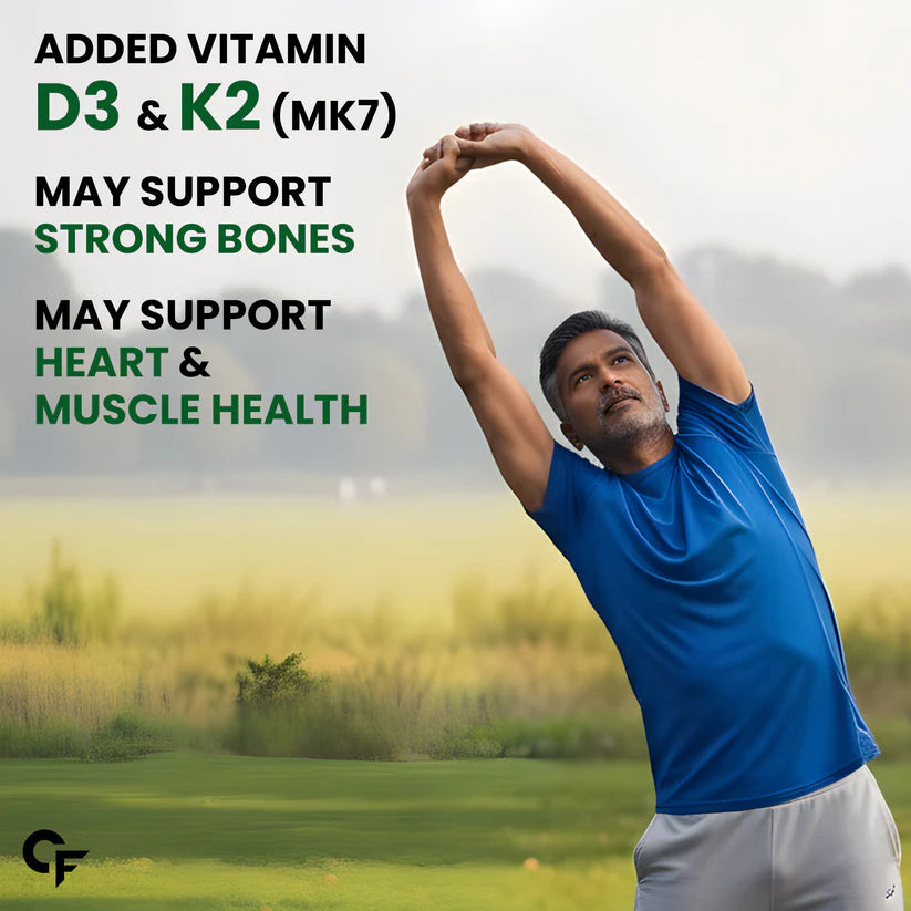 Calcium Magnesium Zinc Tablets – For Bone & Joint Support 120 Tablets With Vitamin D3, K2 MK7 & B12 for Better Absorption & Energy High Bioavailability