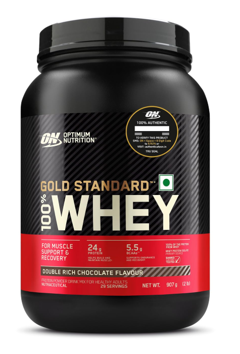 ON (Optimum Nutrition) Gold Standard 100% Whey Protein, 2.27 kg (5 lb), Double Rich Chocolate