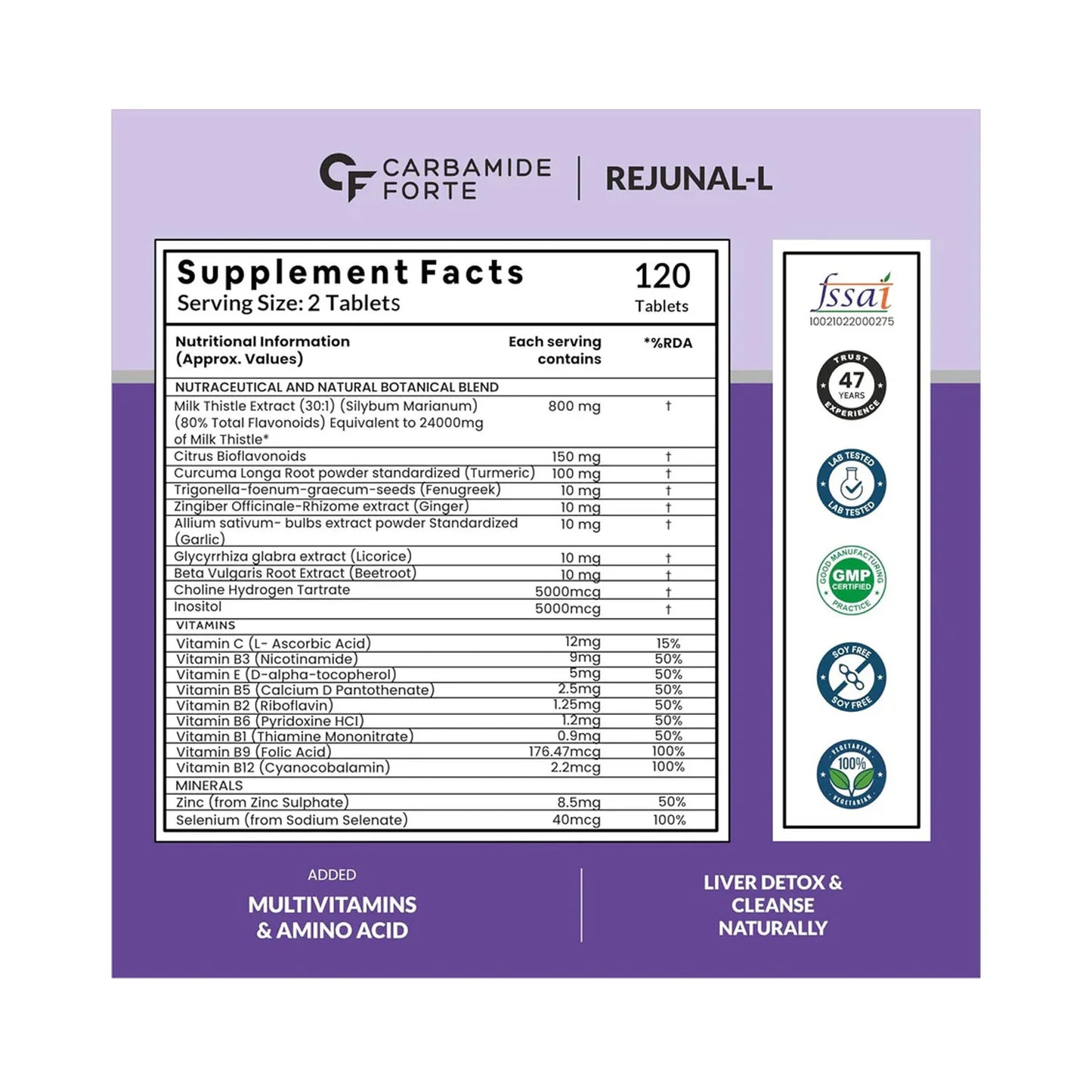 CF Milk Thistle 800 mg Tablets | Liver Detox Supplement | 120 Tablets