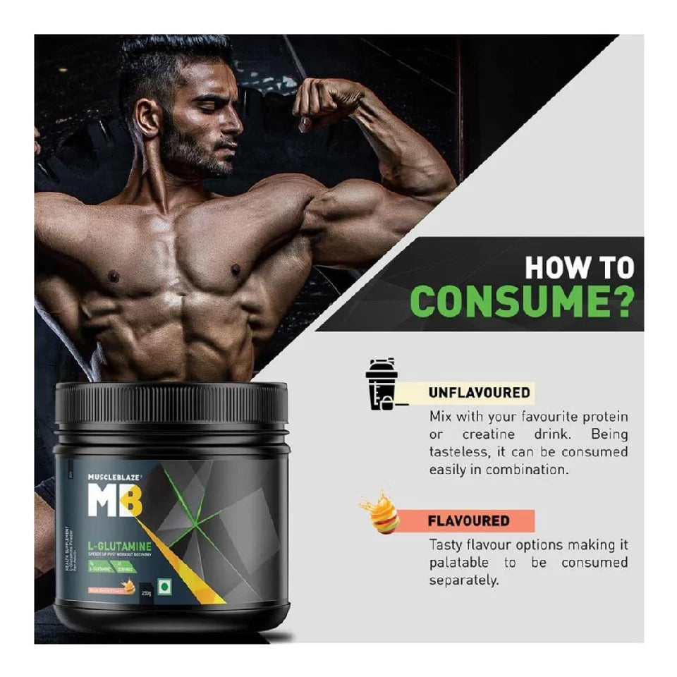 MuscleBlaze MB L-Glutamine Unflavoured – 250g