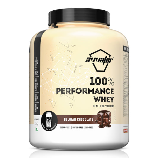 AVVATAR 100 % WHEY PROTEIN -PROTEIN POWDER-100% PERFORMANCE WHEY-BELGIAN CHOCOLATE-2KG