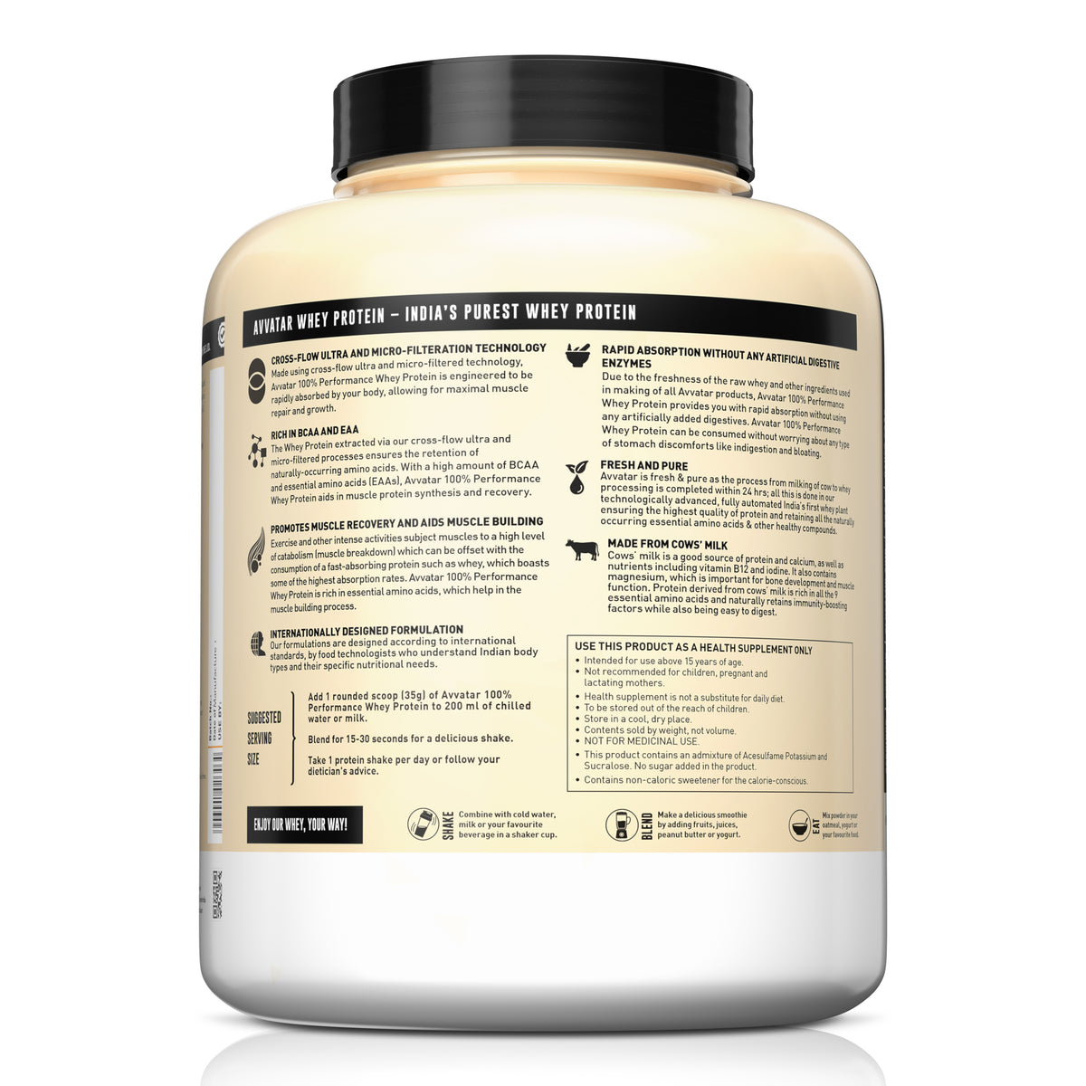 AVVATAR 100 % WHEY PROTEIN -PROTEIN POWDER-100% PERFORMANCE WHEY-BELGIAN CHOCOLATE-2KG
