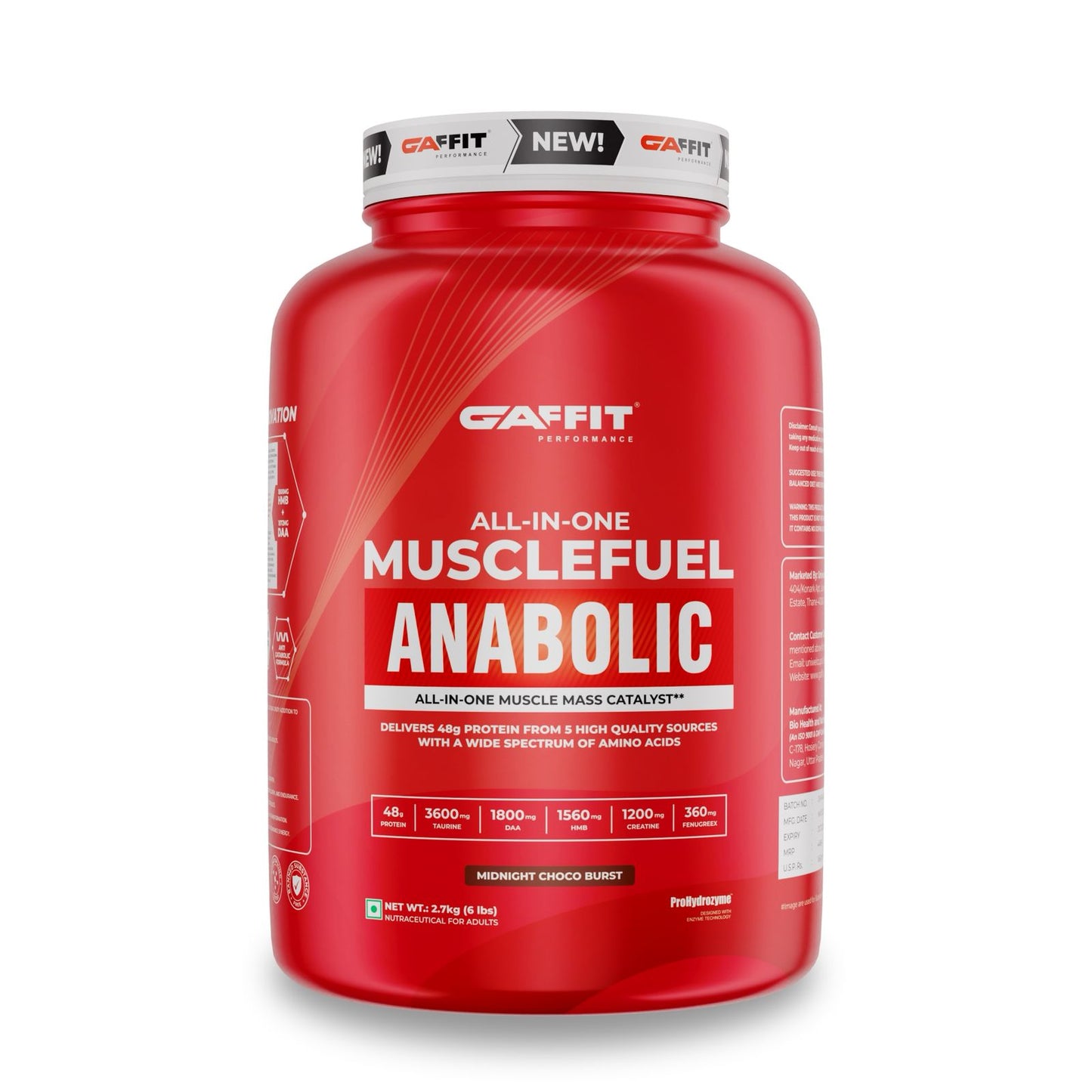 Gaffit Muscle Fuel Anabolic - Advanced Mass Builder for Size, Strength & Fast Recovery 1 KG