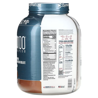 Dymatize Nutrition ISO100 Hydrolyzed Whey Protein Isolate | Fast-Digesting | Muscle Recovery Formula with Amino Acids | Low Sugar & Fat | Gourmet Chocolate | 5 lbs