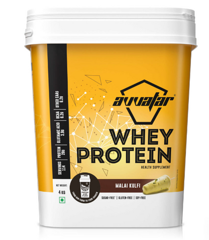 Avvatar Whey Protein  2Kg Malai Kulfi Flavour | 28g Protein | 57 Servings