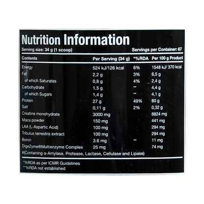 One Science Nutrition (OSN) Nitra Whey - DAA, Tribulus Terrestis, Maca powder and Boron & Creatine Monohydrate | 27g Protein, 3g Creatine, 5.2g Glutamine, 6.6g BCAA - 5lbs - Chocolate Brownie