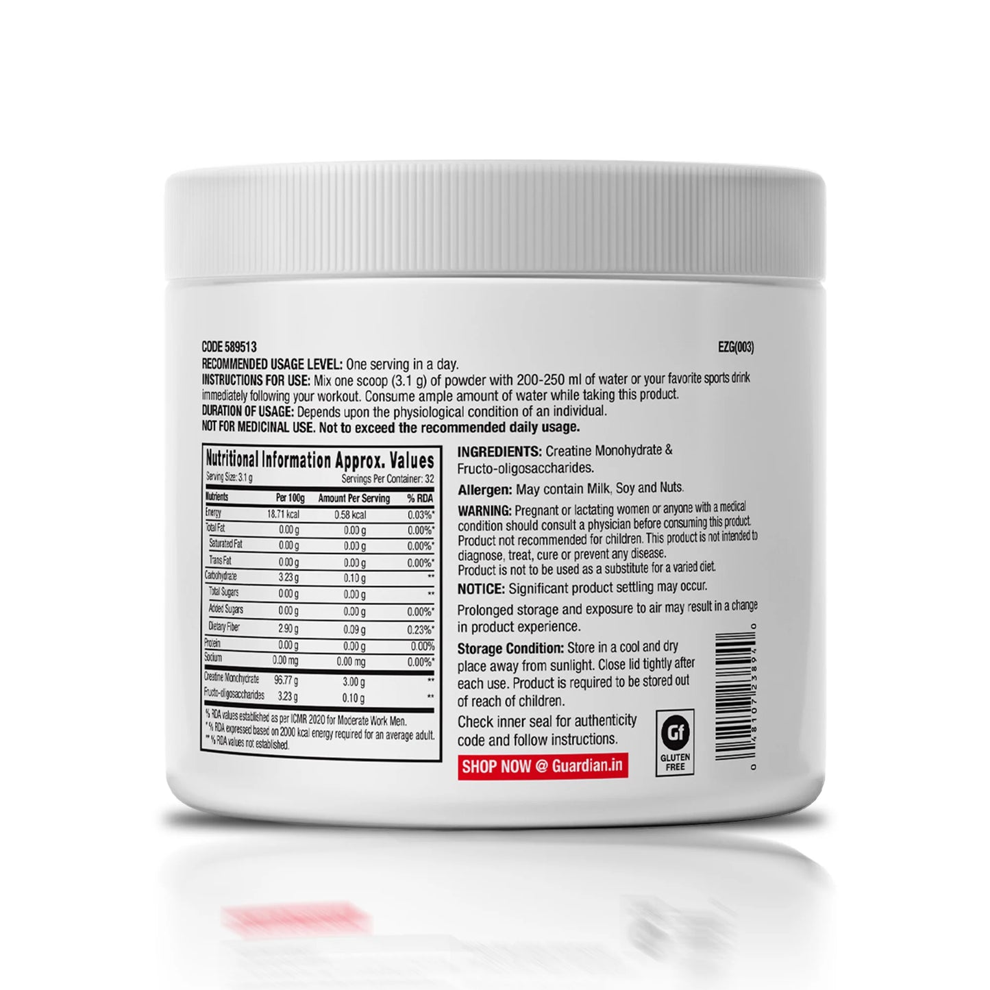 GNC Pro Performance Creatine Monohydrate 100 gram ( Powerful Muscle Pump for Intense Workout)