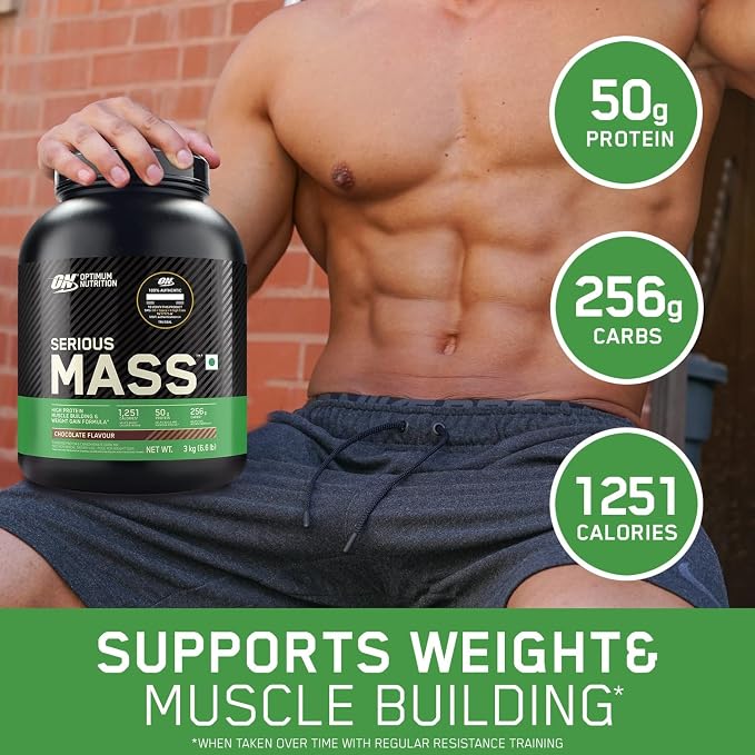OPTIMUM NUTRITION SERIOUS MASS GAINER -GAINERS-SERIOUS MASS -CHOCOLATE-5KG