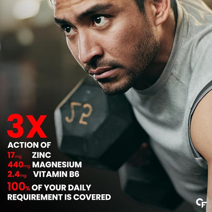 ZMA | Zinc, Magnesium & Vitamin B6 for Recovery | 60 Tablets Supports Muscle Function, Sleep Quality & Nerve Health  Vegetarian | No Artificial Colors