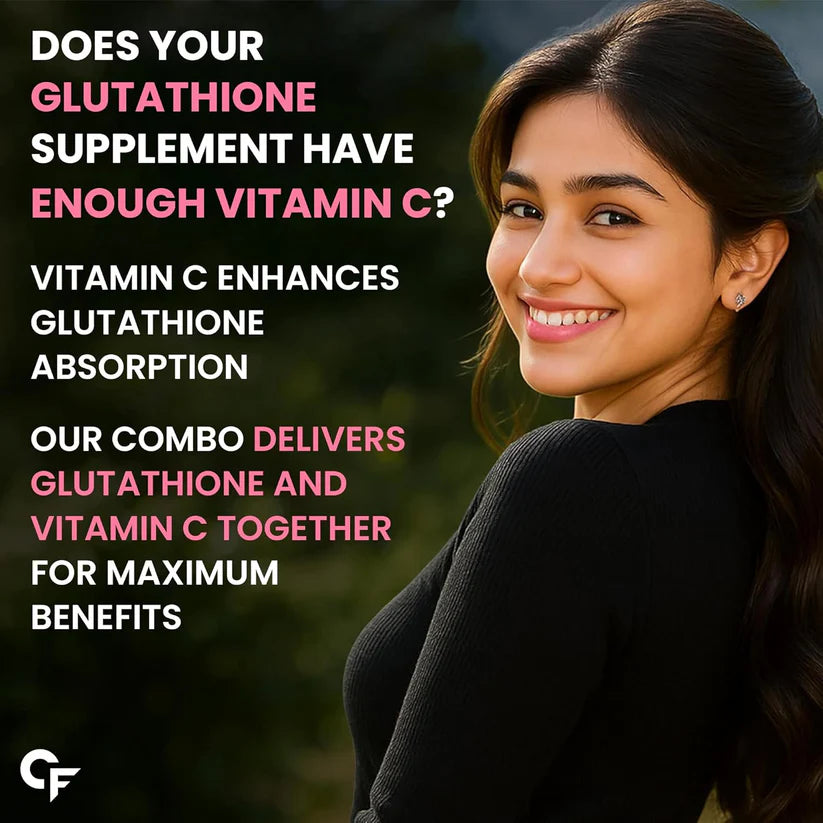 Carbamide Forte Japanese Reduced L Glutathione 500mg Tablets with Vitamin C from Amla Extract | Glutathione Supplements & Vitamin C Supplements – 30 Veg Tablets Each