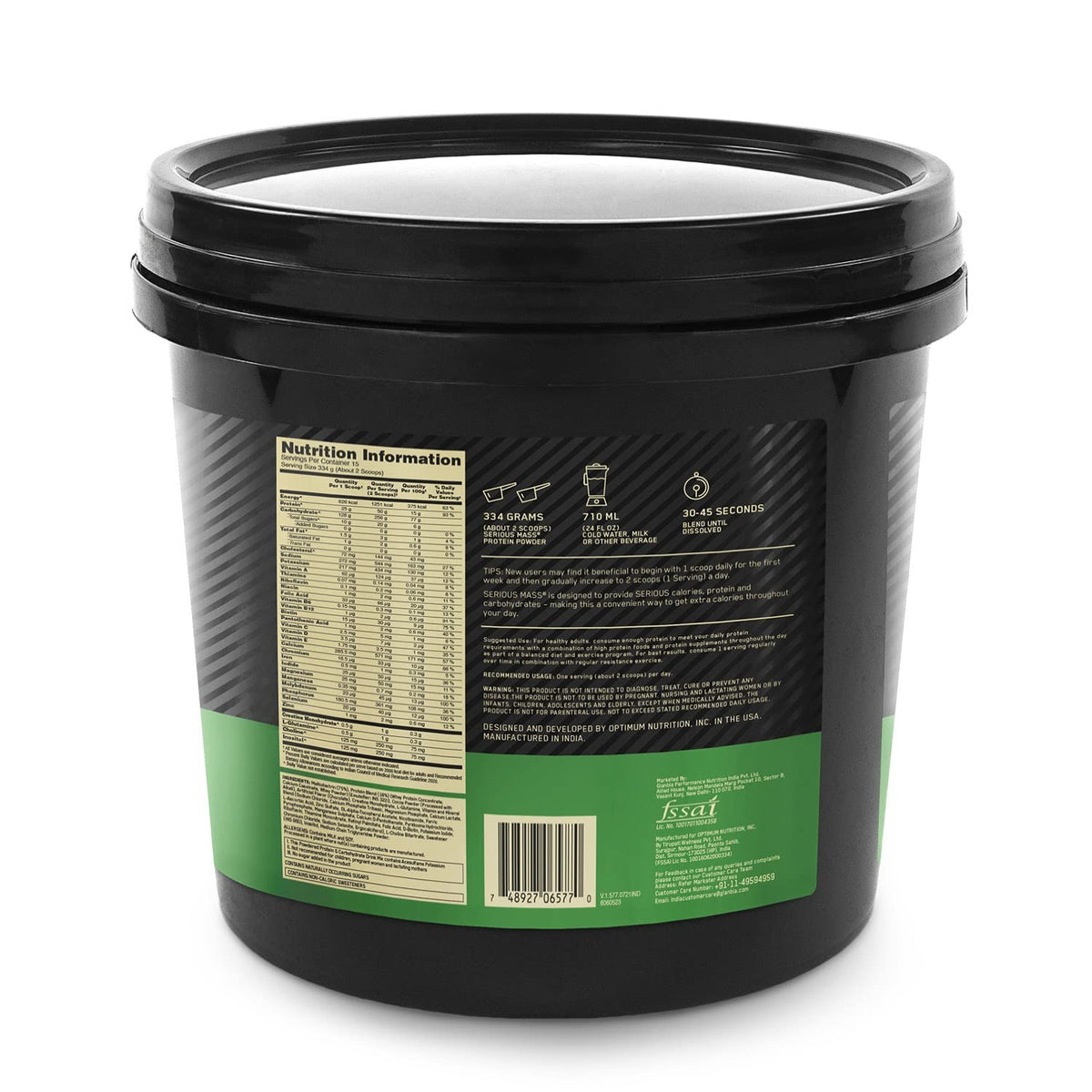 OPTIMUM NUTRITION SERIOUS MASS GAINER -GAINERS-SERIOUS MASS -CHOCOLATE-5KG