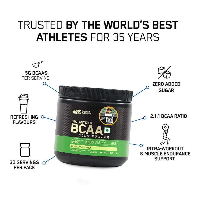 OPTIMUM NUTRITION-BCAA 5000MG-GREEN APPLE-250GM
