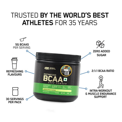 OPTIMUM NUTRITION-BCAA 5000MG-GREEN APPLE-250GM