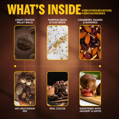 DC DOCTORS CHOICE High Protein Multigrain Muesli  22 G Protein,No Maida,No Palm Oil,Jaggery Sweetened Fiber-Rich,Preservative-Free,Healthy Crunchy Treat( 750 G,Dark Choco Berry