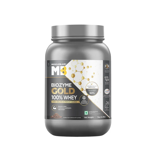 MuscleBlaze Biozyme Gold 100% Whey Double Rich Chocolate • 1 kg