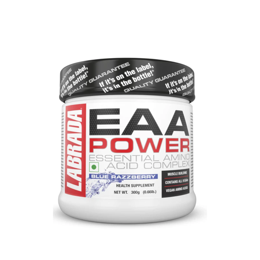 Labrada EAA POWER Essential Amino Acid Complex Powder (6.57g EAAs, Muscle Building, Vegan, 30 Servings) - 0.66 lbs (Pack of 300g) (Blue Razzberry)