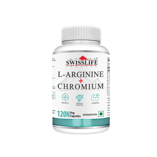 SwissLife Forever L-Arginine with Chromium | Supports Metabolism, Healthy Blood Sugar Levels & Cardiovascular Wellness | For Men & Women