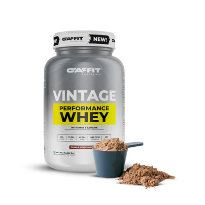Gaffit Vintage Performance Whey 1kg double rich chocolate  - Advanced Whey Protein for Strength, Recovery & Lean Muscle
