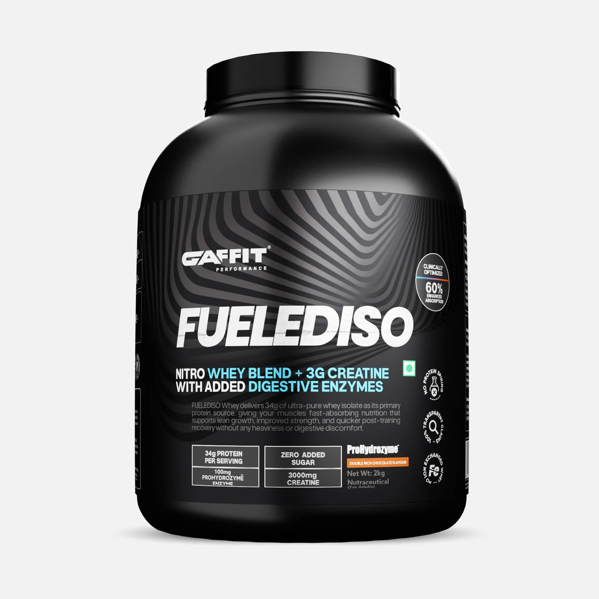 GAFFIT FUELEDISO – Nitro Whey Isolate Blend with 3g Creatine & ProHydrozyme 2KG