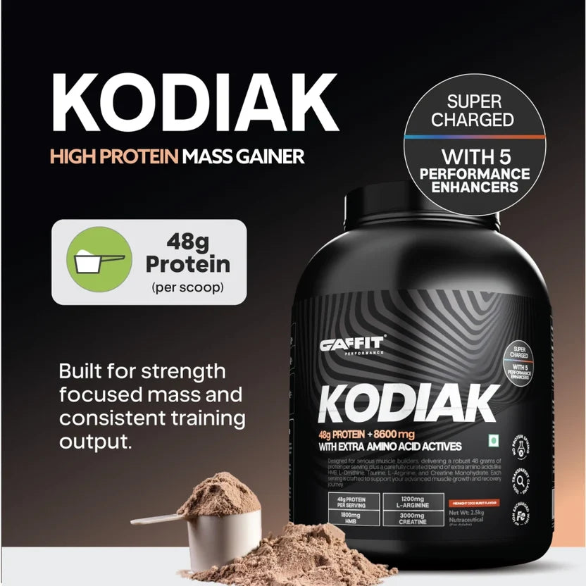 GAFFIT KODIAK – High-Protein Mass Gainer with 48g Protein & Performance Aminos