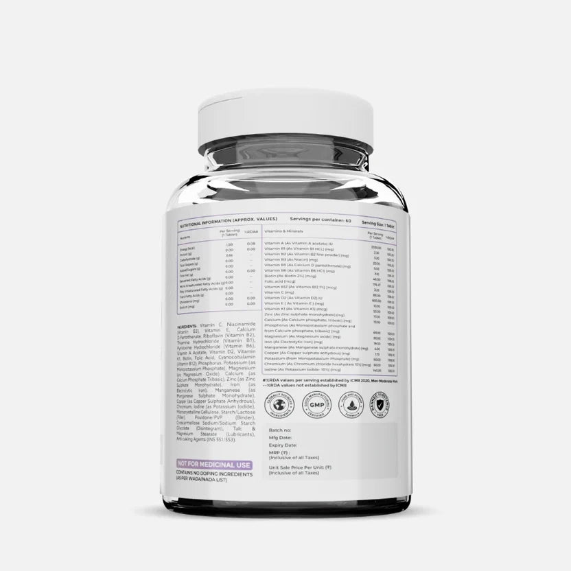GAFFIT Multi Vitamin – 23 Essential Vitamins & Minerals with 100% RDA Coverage for Daily Vitality
