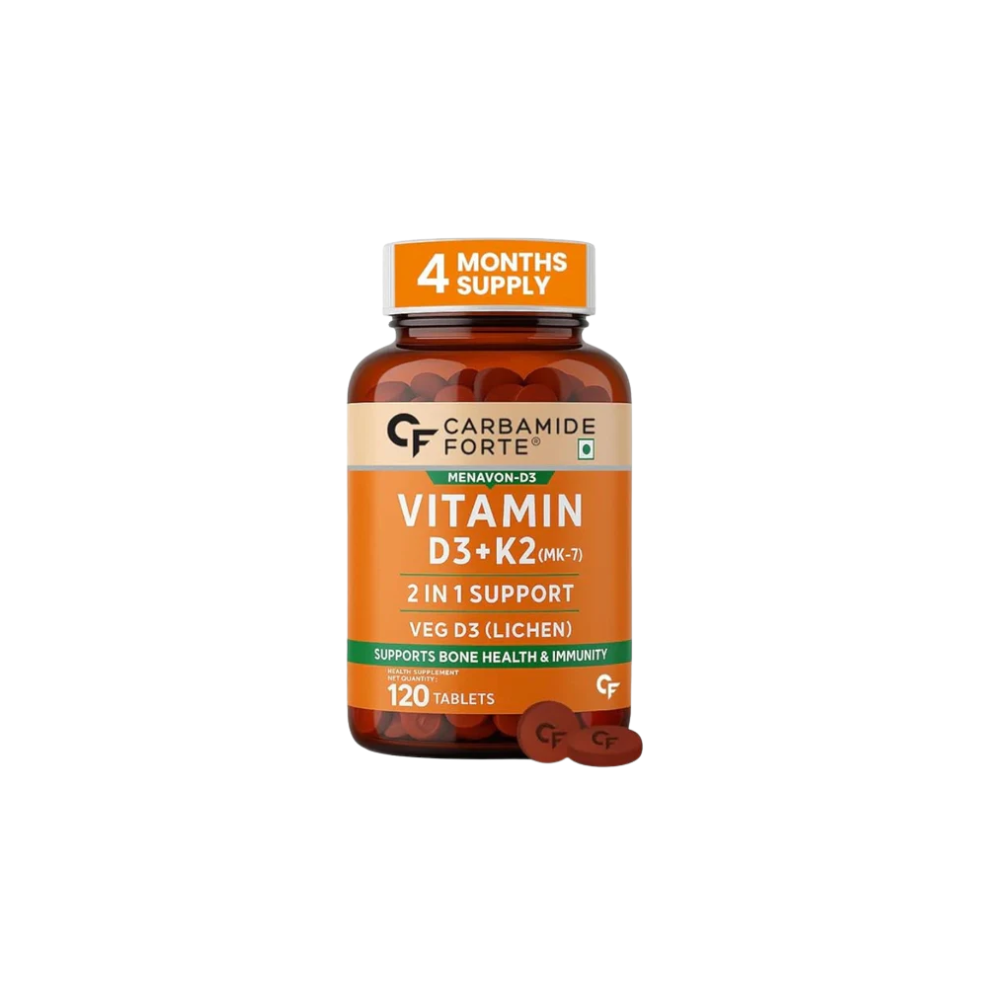CF Vitamin D3 + K2 Supplement – For Strong Bones & Heart Wellness With K2 MK7 for Better Calcium Utilization & Heart Support