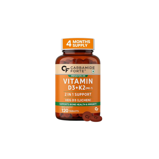 CF Vitamin D3 + K2 Supplement – For Strong Bones & Heart Wellness With K2 MK7 for Better Calcium Utilization & Heart Support