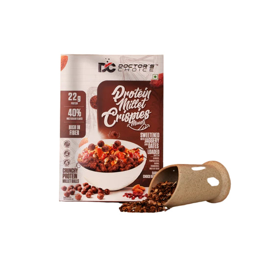 DC DOCTORS CHOICE High Protein Multigrain Muesli  22 G Protein,No Maida,No Palm Oil,Jaggery Sweetened Fiber-Rich,Preservative-Free,Healthy Crunchy Treat( 750 G,Dark Choco Berry