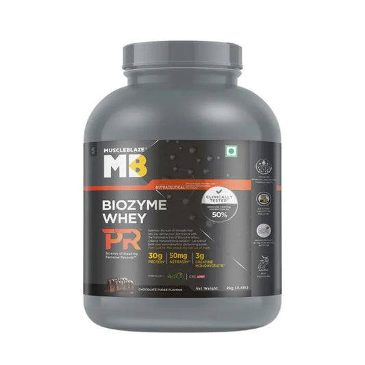 MuscleBlaze Biozyme Whey PR – 2 kg, Chocolate Fudge