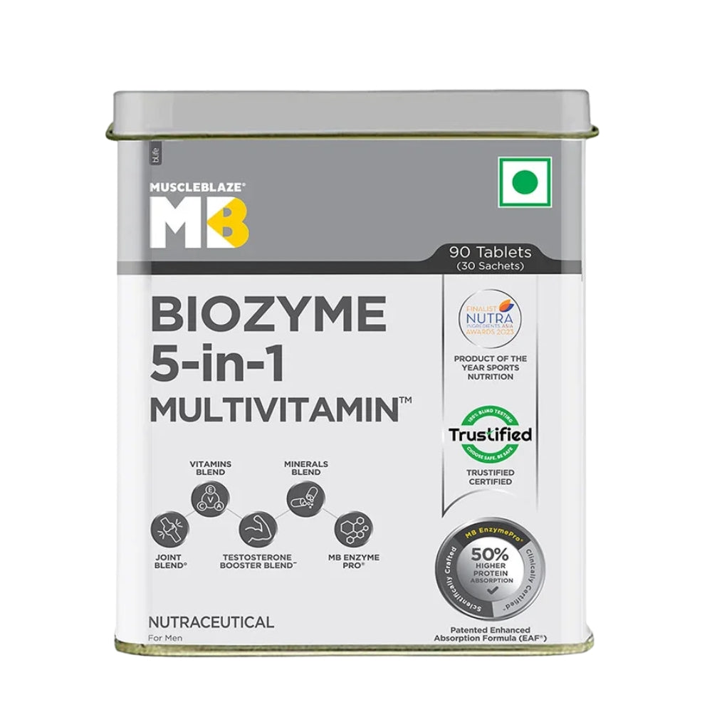 MuscleBlaze MB-VITE Daily Multivitamin, for Enhanced Energy, Stamina & Gut Health