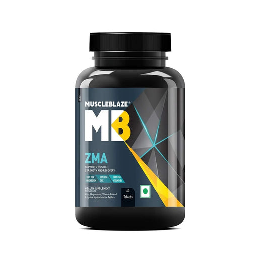 MuscleBlaze ZMA with 100% RDA of Zinc, Magnesium & Vitamin B6 – 60 Tablets