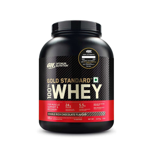 ON (Optimum Nutrition) Gold Standard 100% Whey Protein, 2.27 kg (5 lb), Double Rich Chocolate