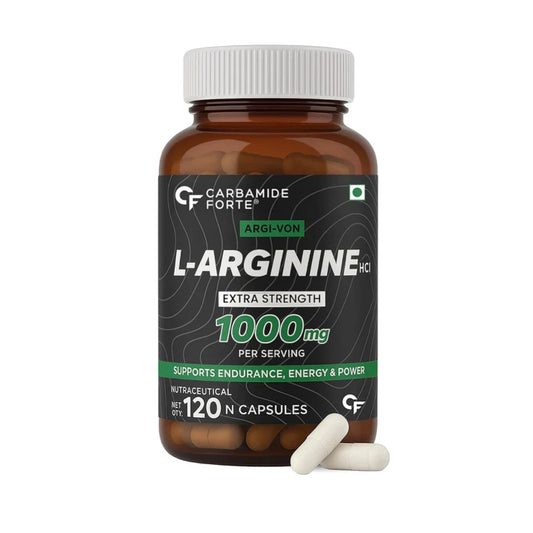 L-Arginine HCL 1000mg Supplement | 120 Capsules Support Endurance, Energy & Power