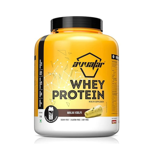 Avvatar Whey Protein  2Kg Malai Kulfi Flavour | 28g Protein | 57 Servings