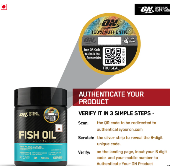 Optimum Nutrition (ON) Fish Oil - 60 Capsules, 1000 mg Fish Oil, 180 mg EPA, 120mg DHA