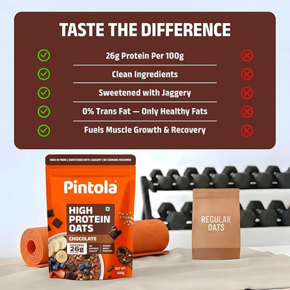 PINTOLA 26g High Protein Oats 1kg, Dark Chocolate