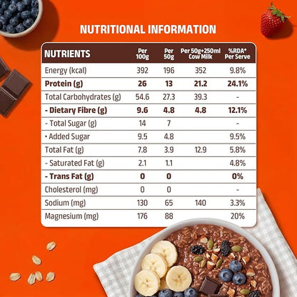 PINTOLA 26g High Protein Oats 1kg, Dark Chocolate