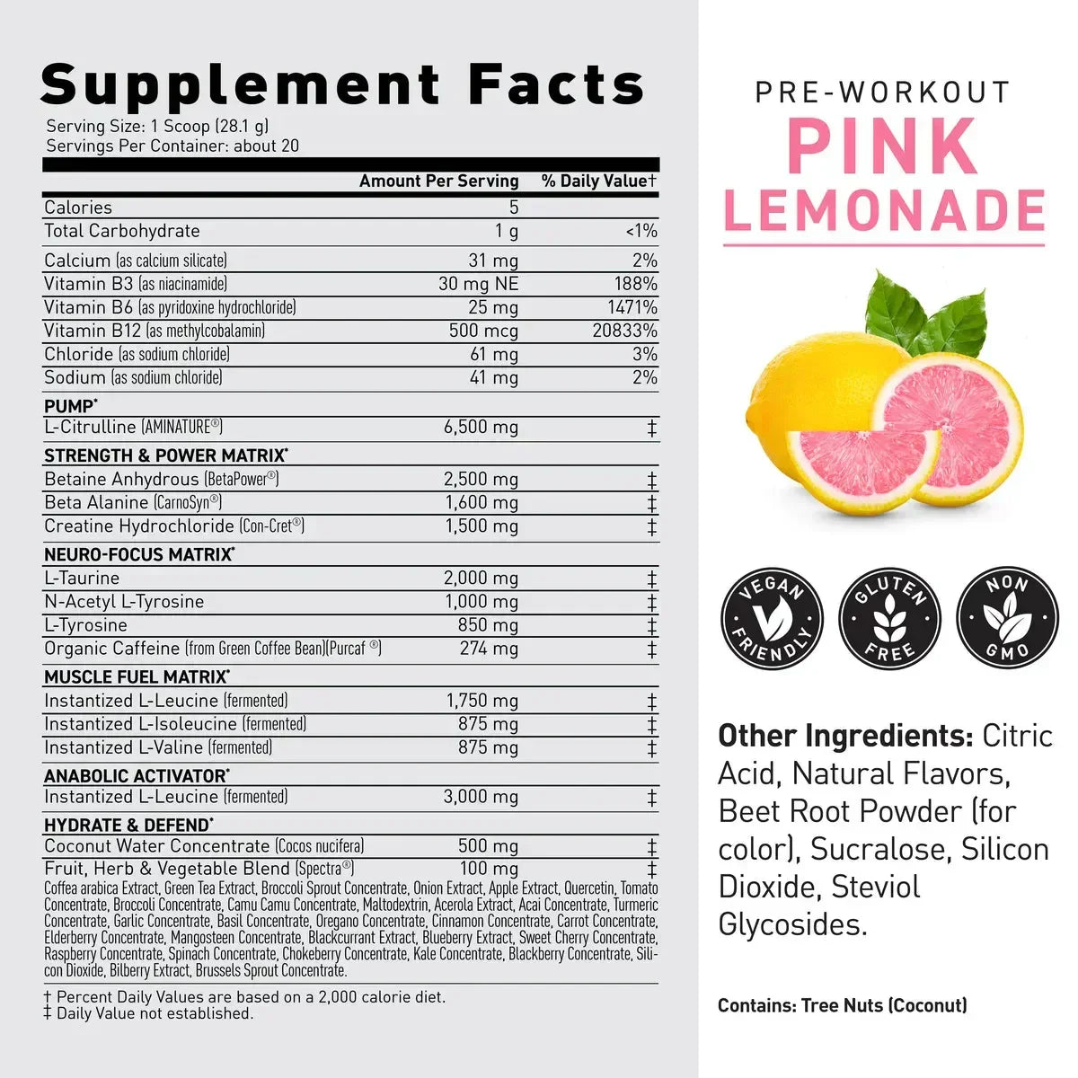 KAGED-PREWORKOUT-PINK LEMONADE-20 SERVINGS