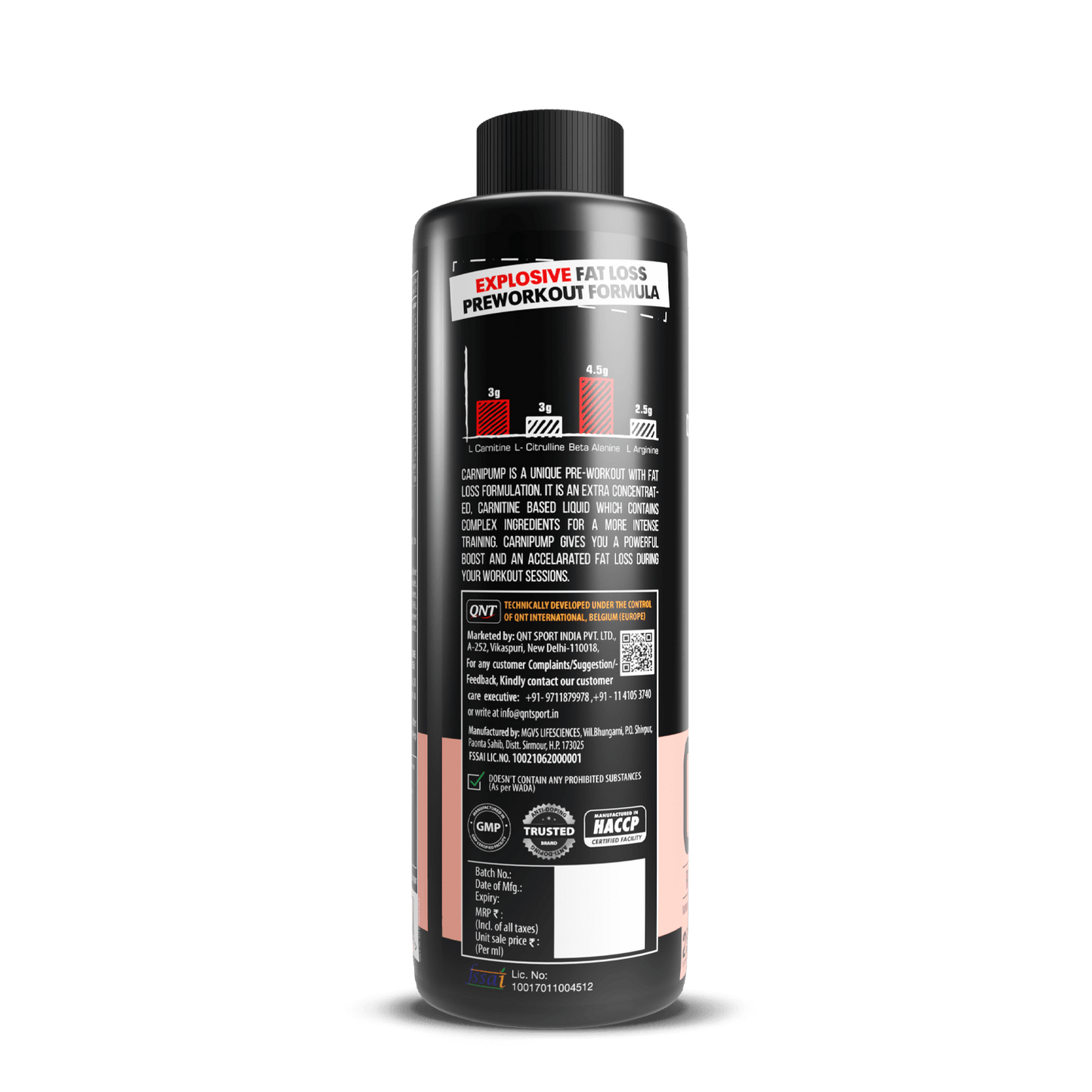 QNT CARNI-PUMP LIQUID PRE WORKOUT | 500ML