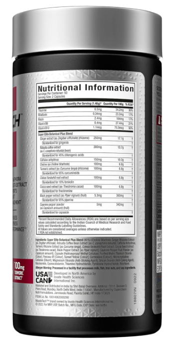 MuscleTech, Hydroxycut Hardcore, Super Elite, Supports Fat Metabolism - Pack of 100 Veggie Capsules, 170 grams