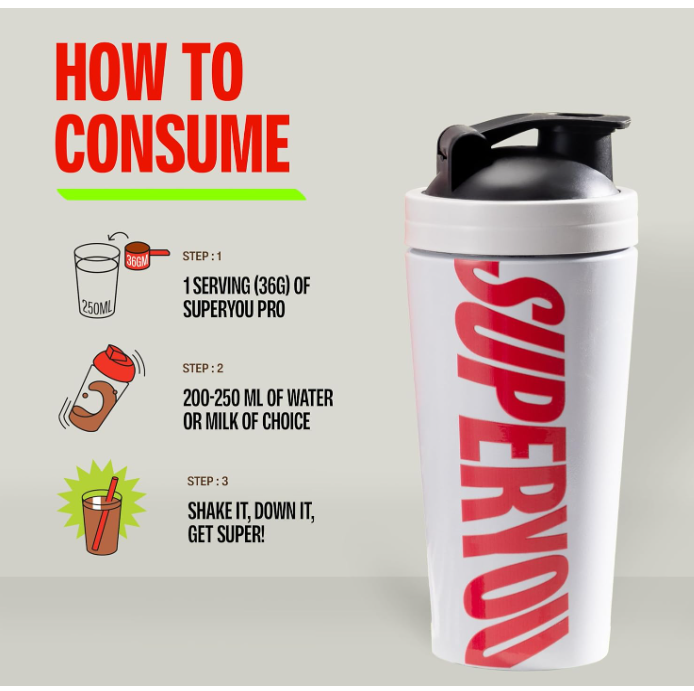 Superyou Pro Fermented Yeast Protein Isolate 1kg | 24g Protein| Chocolate | Higher Absorption than Plant Protein | Superior Muscle Recovery | Gut Friendly | Vegan Protein | PDCAAS of 1