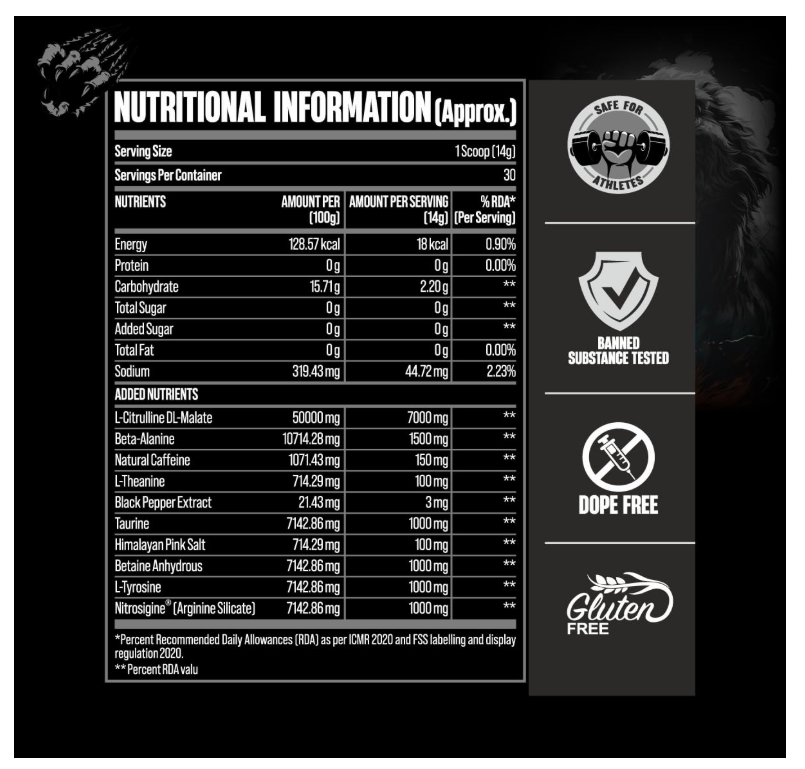 Bigmuscles Nutrition Karnage Black Preworkout (Sex On The Beach, 420g)