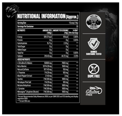 Bigmuscles Nutrition Karnage Black Preworkout (Sex On The Beach, 420g)