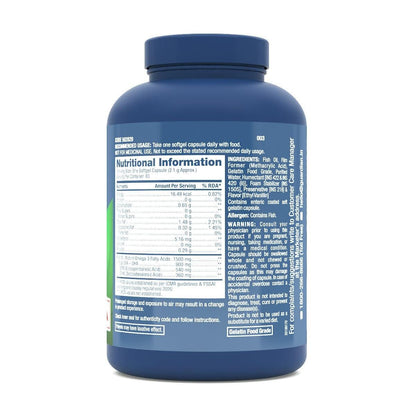 GNC Triple Strength Fish Oil 1500mg Omega-3 with 900mg EPA & DHA | For Heart, Healthy Cholesterol, Joint Comfort, Focus & Vision– 60 Softgels