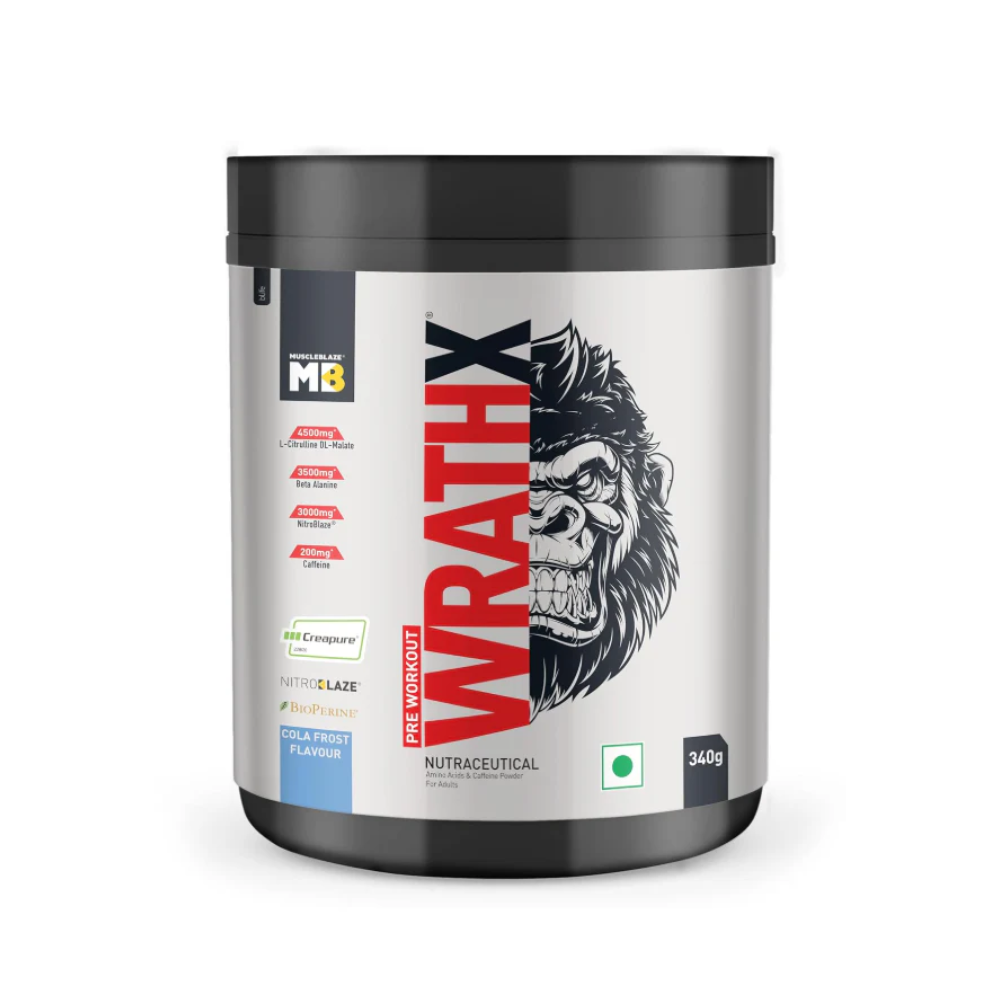 MuscleBlaze Pre Workout WrathX Cola Frost • 340 g
