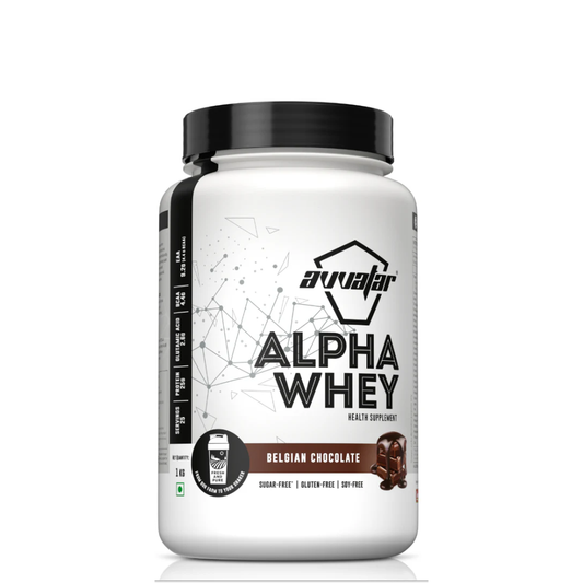 Avvatar Alpha whey Protein | 2Kg | Belgian Chocolate Flavour | 25g Protein | 50 Servings