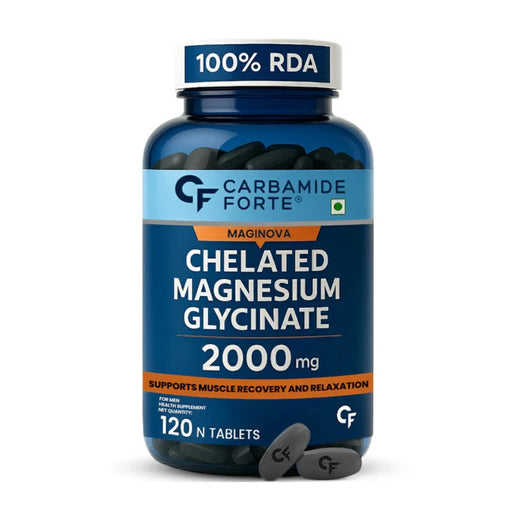 Chelated Magnesium Glycinate 2000 mg | Muscle Recovery & Sleep Support | 120 Tablets High Purity Magnesium for Daily Wellness